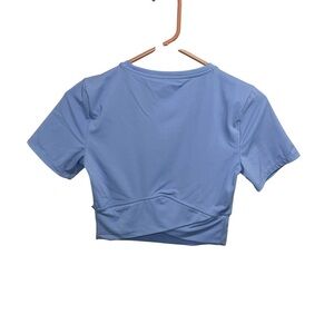 JoyLab Women's Cropped Short Sleeve Tee in Light Blue